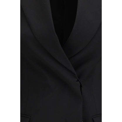 Sportmax Danzica Black Double-Breasted Wool Blazer