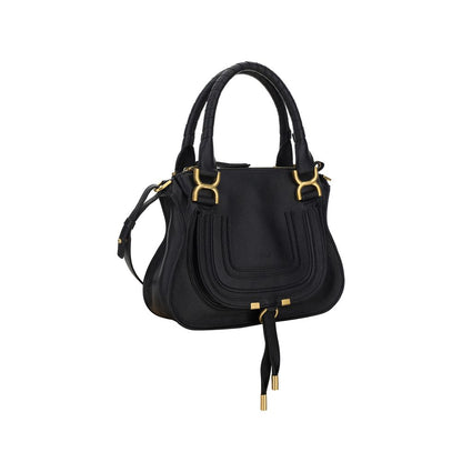 Chloé Small Marcie Double Carry Black Calfskin Top-Handle Bag