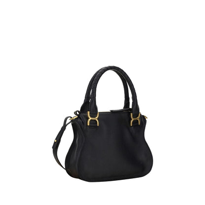 Chloé Small Marcie Double Carry Black Calfskin Top-Handle Bag