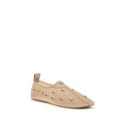 Chloé Rita Mesh Ballerina Flats with Gold Cabochon Studs