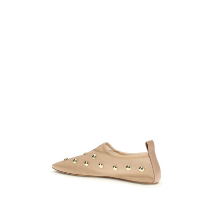 Chloé Rita Mesh Ballerina Flats with Gold Cabochon Studs