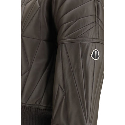 Moncler x Rick Owens Geocamo Brown Lambskin Leather Jacket