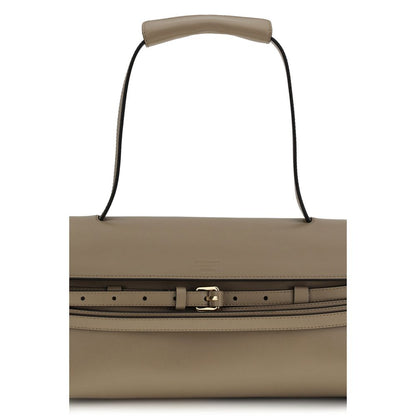 Beige Calf Leather Bos Taurus Handbag