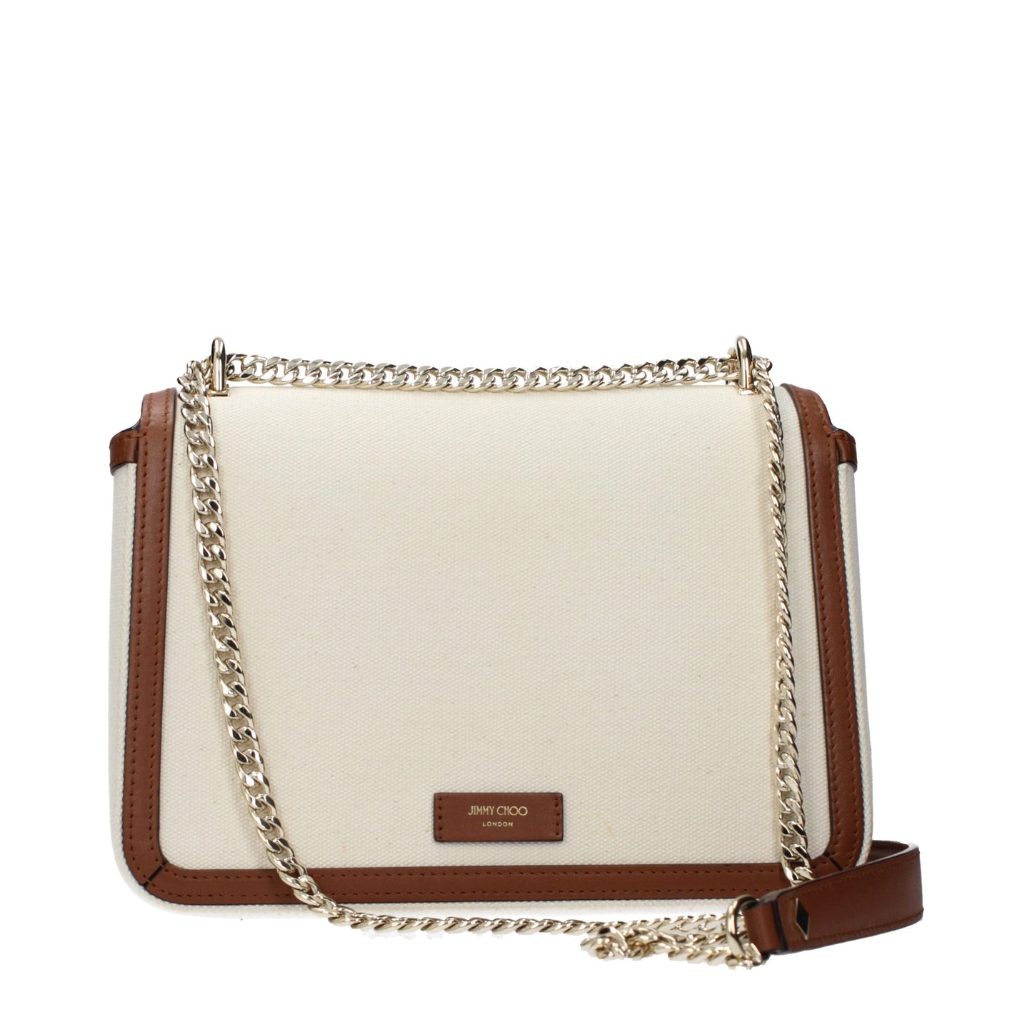 Beige Fabric Crossbody Bag