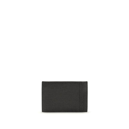 Saint Laurent Cassandre Small Envelope Wallet in Black Grain de Poudre Embossed Leather