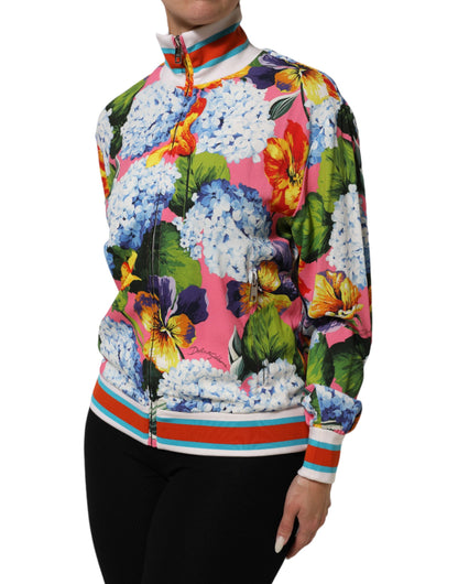 Dolce & Gabbana Multicolor Floral Print Zip Cardigan Jacket