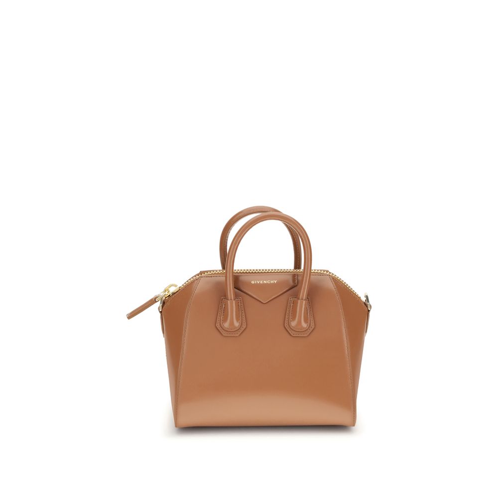Mini Antigona Top Handle Bag in Box Leather