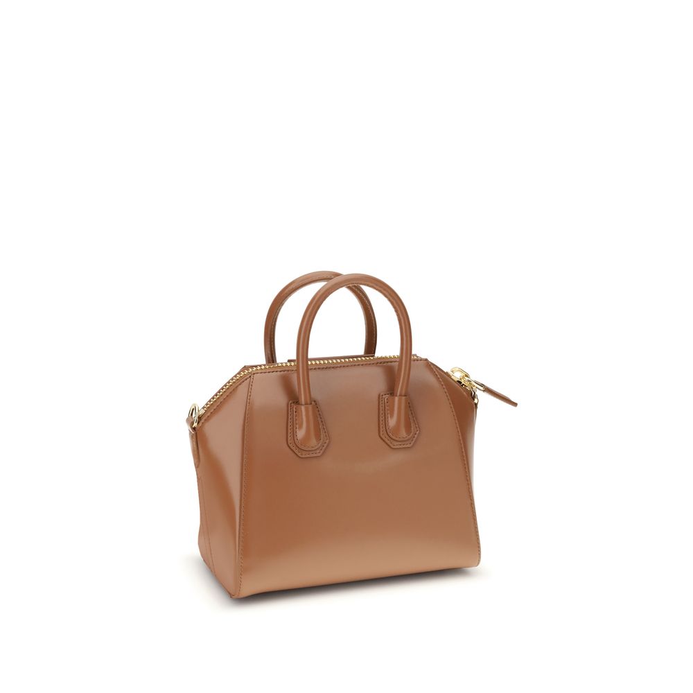 Mini Antigona Top Handle Bag in Box Leather