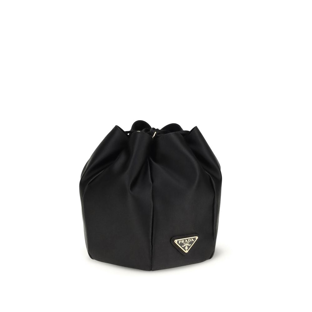 Prada Black Silk Satin Pouch Bag