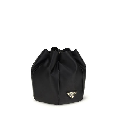Prada Black Silk Satin Pouch Bag