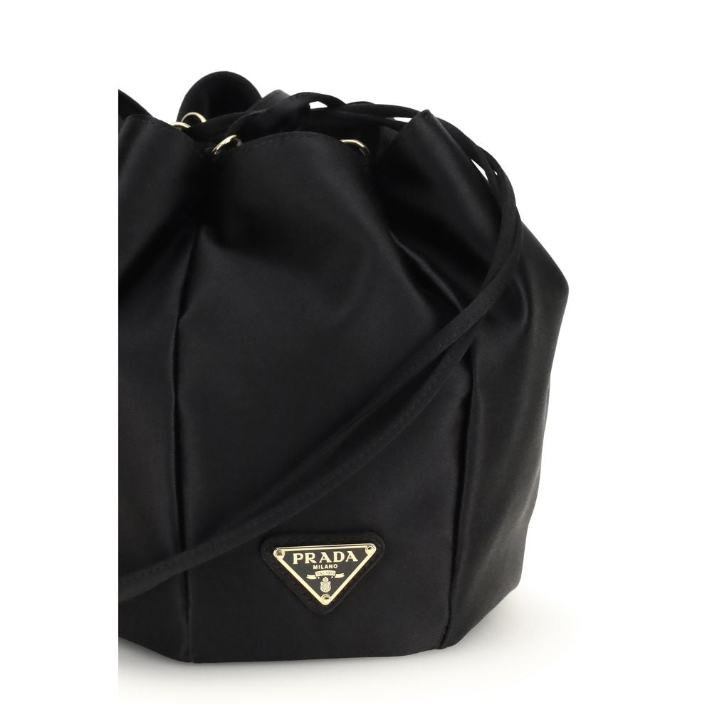 Prada Black Silk Satin Pouch Bag