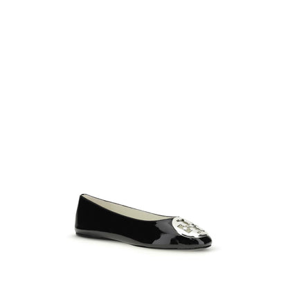 Tory Burch Reva Black Patent Leather Ballet Flats