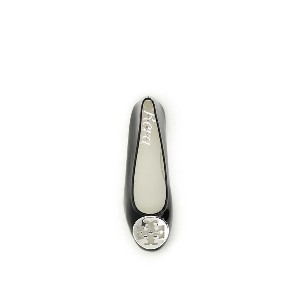 Tory Burch Reva Black Patent Leather Ballet Flats