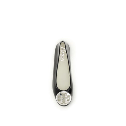 Tory Burch Reva Black Patent Leather Ballet Flats