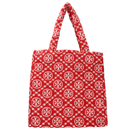 Tory Burch Fleming Small Convertible Brilliant Red Raffia Shoulder Bag