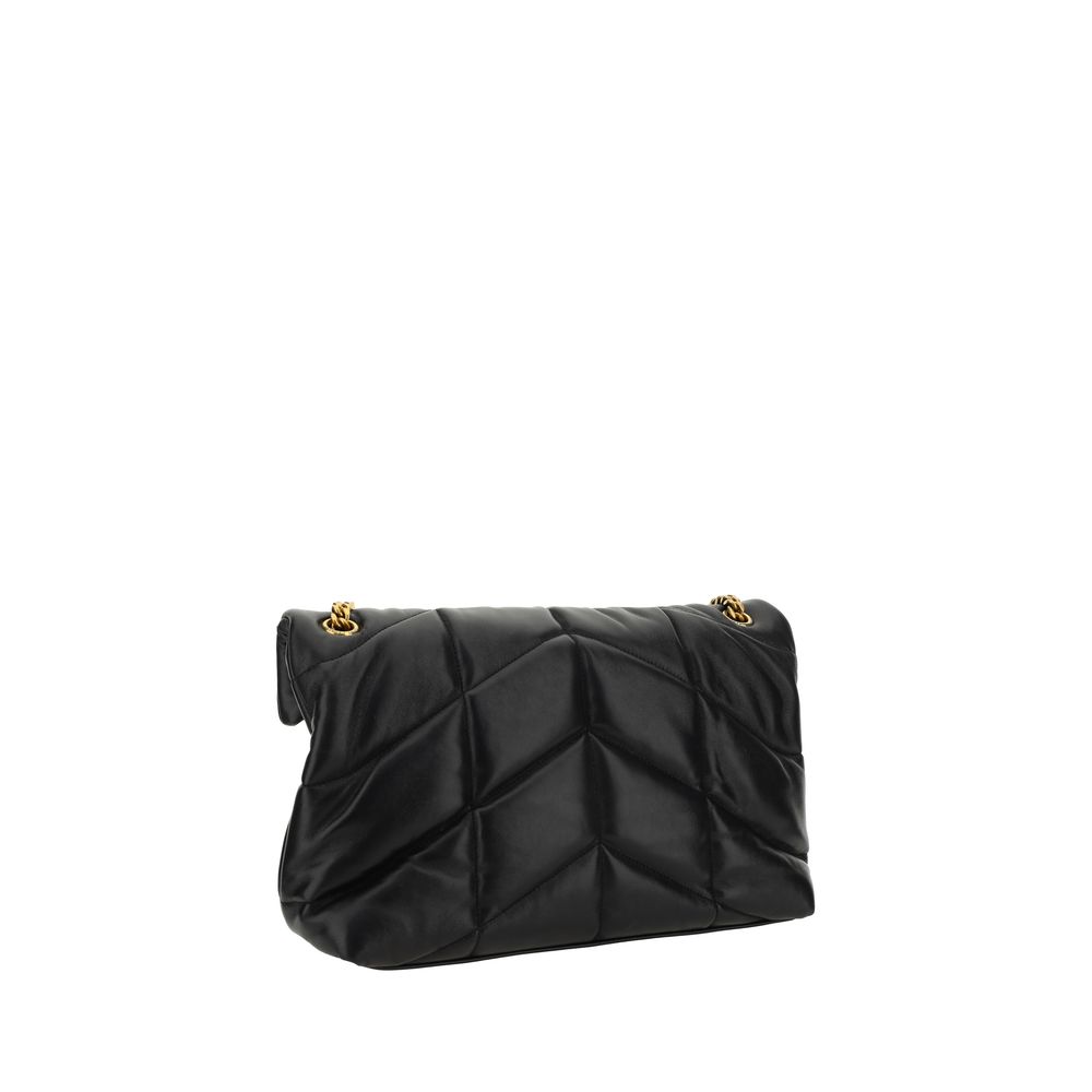 Saint Laurent Loulou Medium Black Quilted Lambskin Shoulder Bag