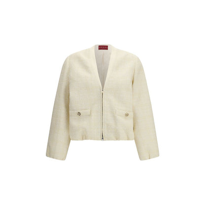 Gucci Beige Tonal Check Tweed Jacket