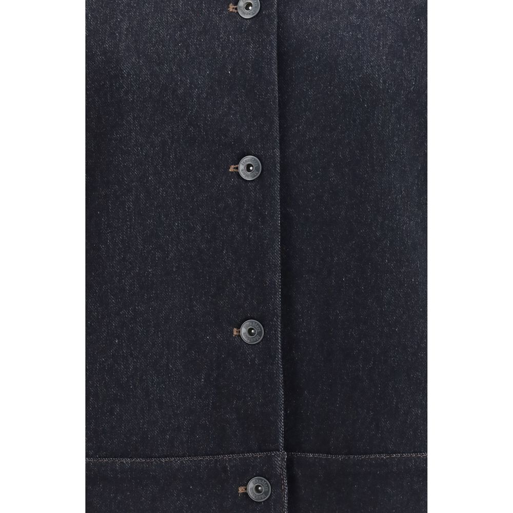 Max Mara Pure Blue Denim-Print Jersey Jacket