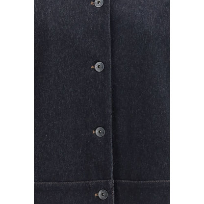 Max Mara Pure Blue Denim-Print Jersey Jacket