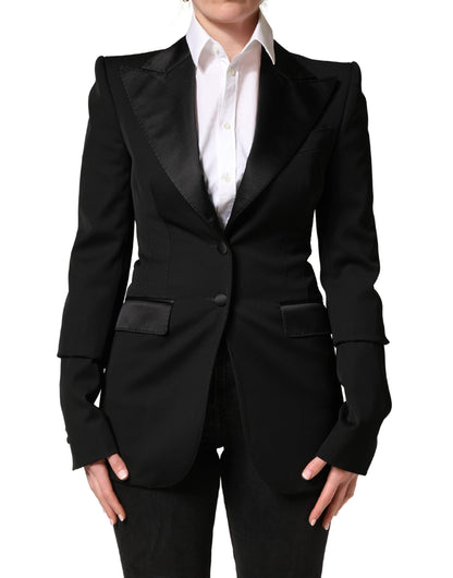 Dolce & Gabbana Black Wool Single Breasted Blazer Jacket