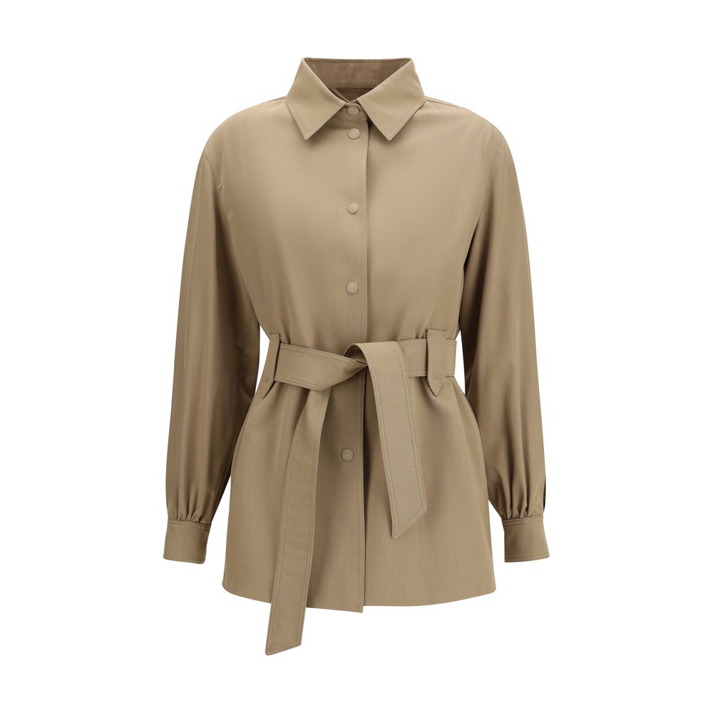 Max Mara Brown Virgin Wool Jacket-Shirt