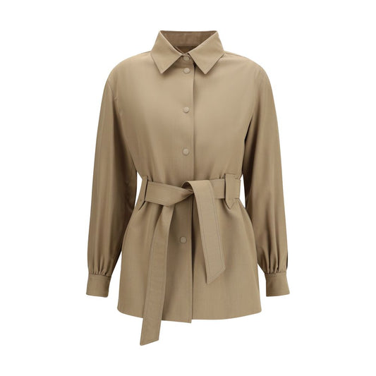Max Mara Brown Virgin Wool Jacket-Shirt