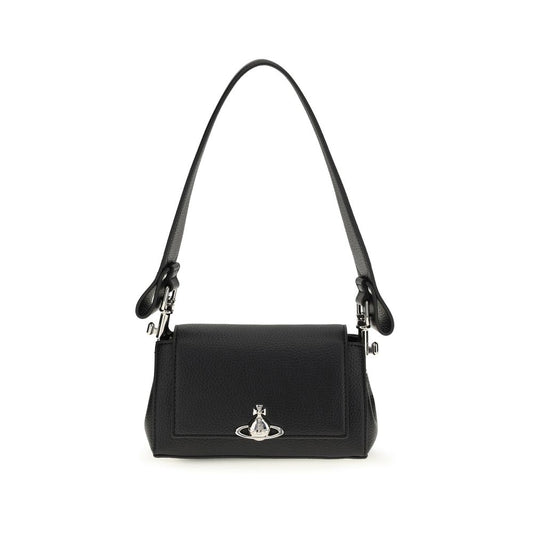 Vivienne Westwood Orb Black Faux Leather Shoulder Bag