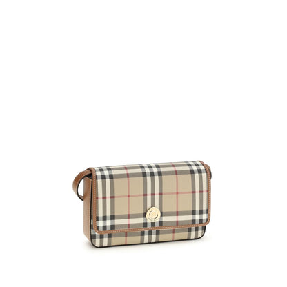 Burberry Hampshire Archive Beige Coated Canvas Shoulder Bag