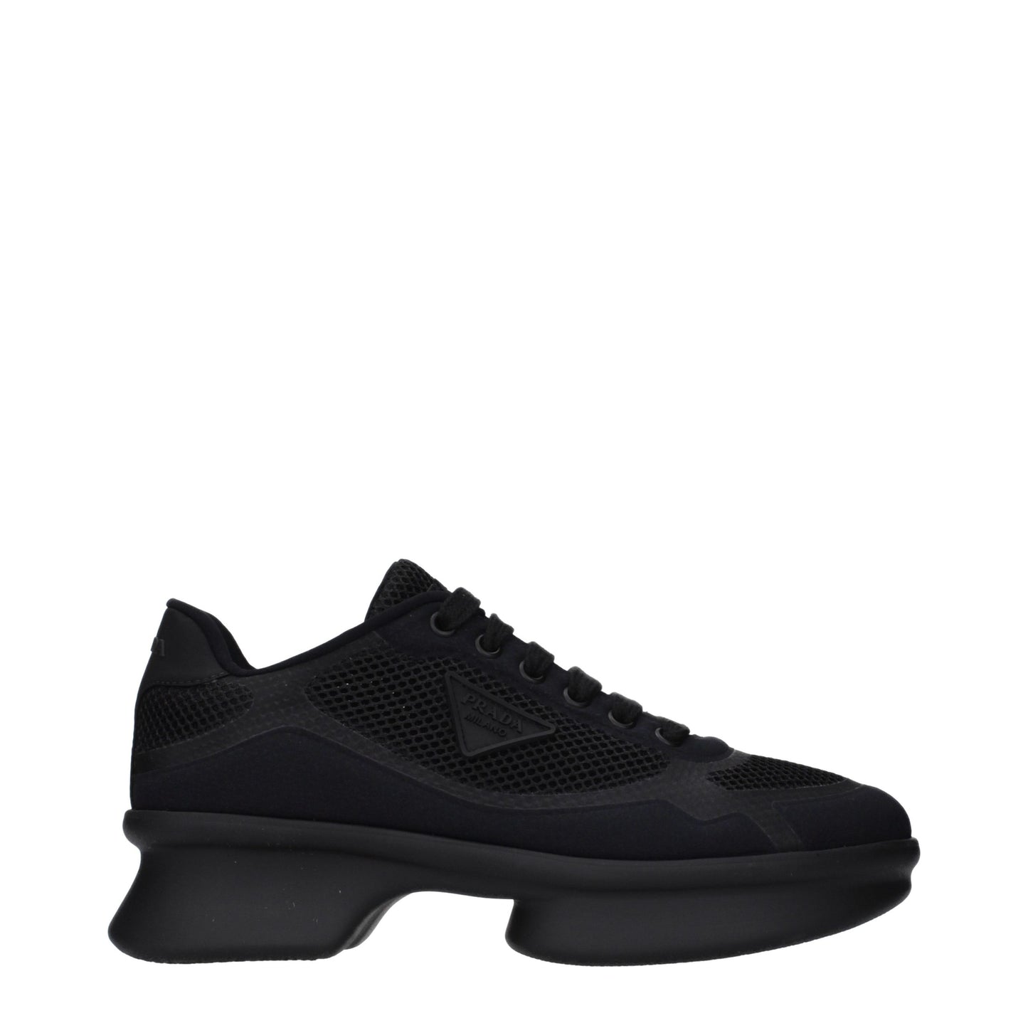 Prada Black Fabric Low-Top Sneakers