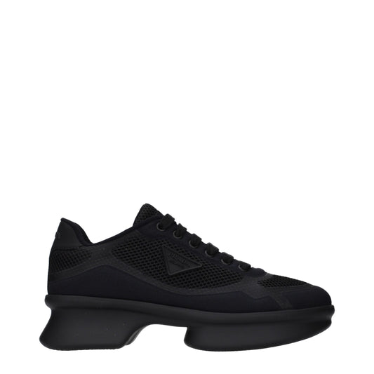 Prada Black Fabric Low-Top Sneakers