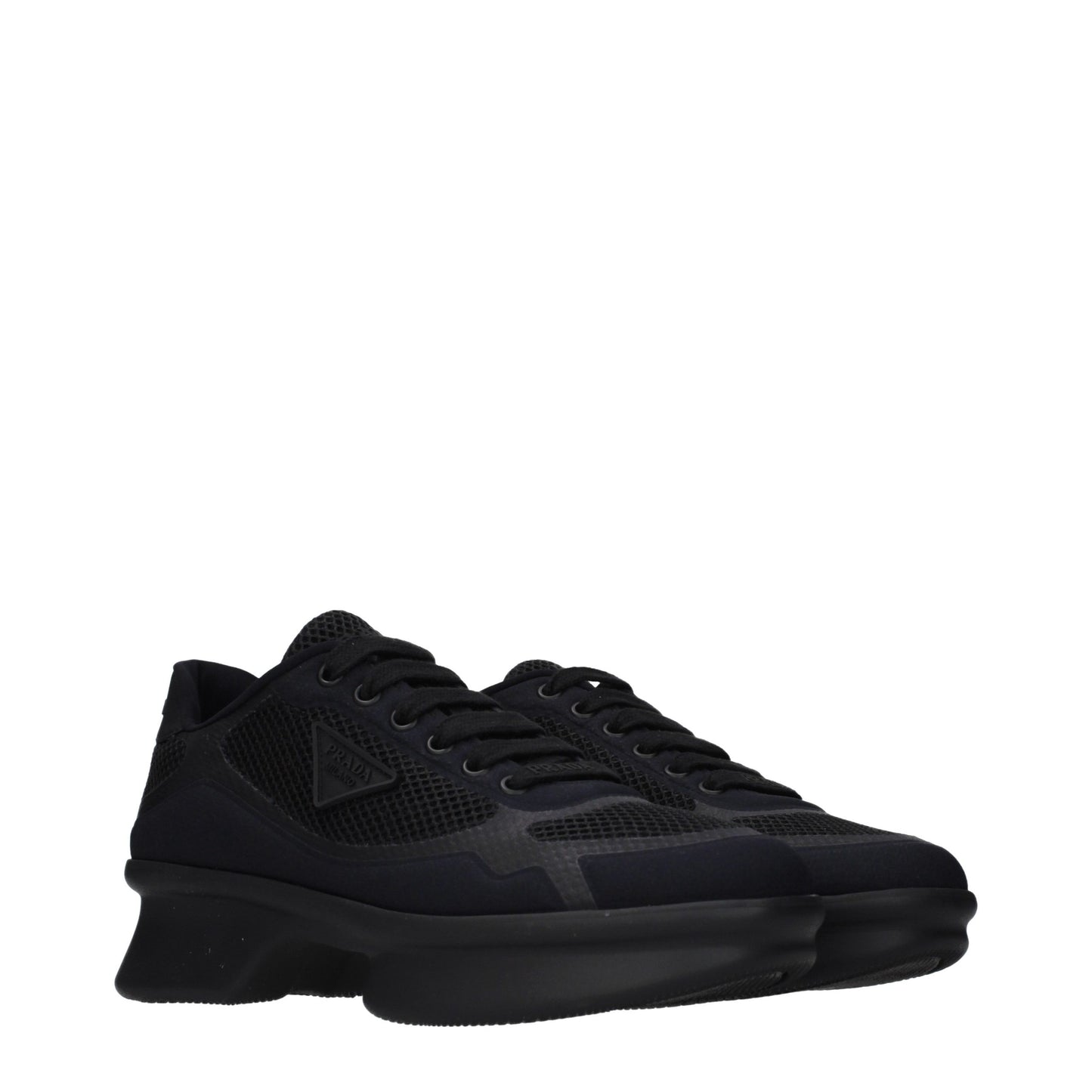 Prada Black Fabric Low-Top Sneakers