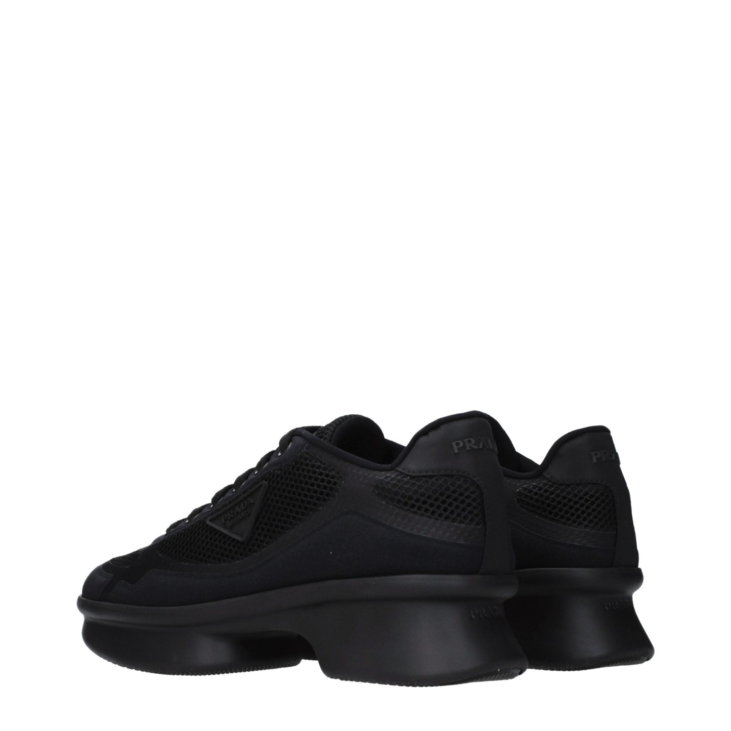 Prada Black Fabric Low-Top Sneakers