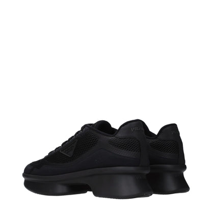Prada Black Fabric Low-Top Sneakers