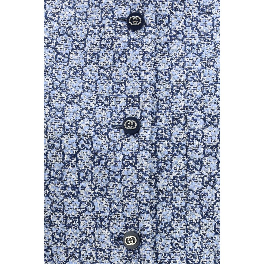 Gucci Blue GG Tweed Vest
