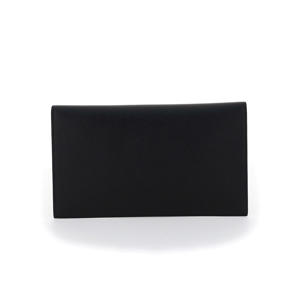 Saint Laurent Uptown Pouch Black Grain de Poudre Embossed Leather