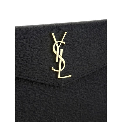 Saint Laurent Uptown Pouch Black Grain de Poudre Embossed Leather