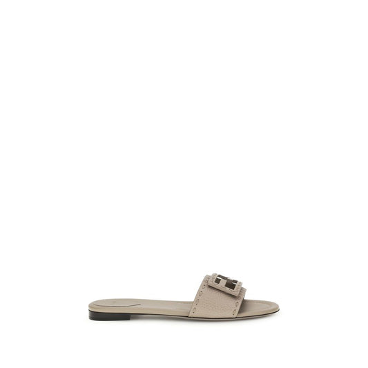 Gray Calf Leather Bos Taurus Flat Sandals