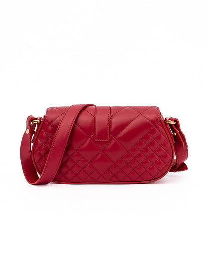 Versace Medusa Red Quilted Lambskin Shoulder Bag