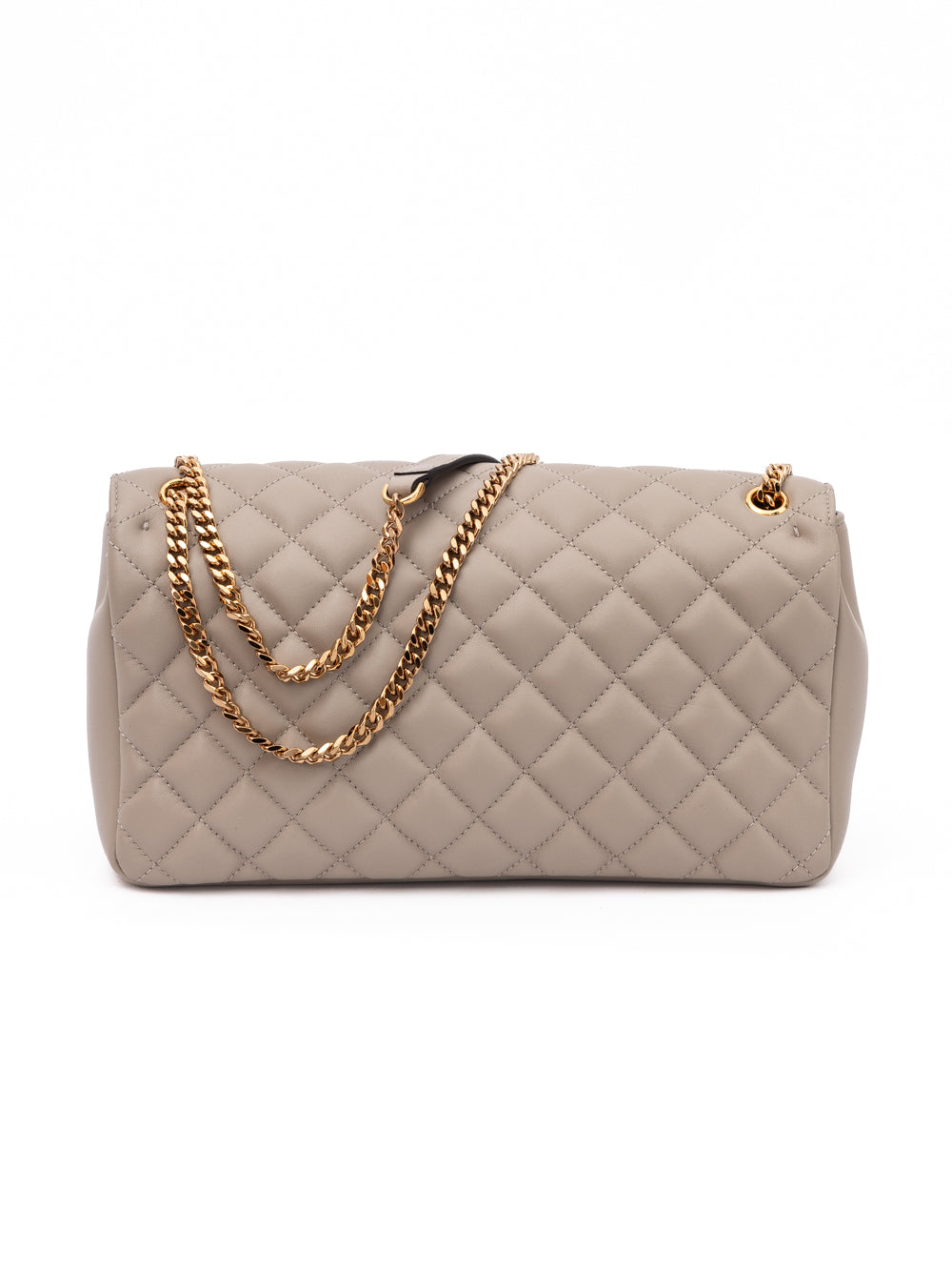 Versace Repeat Taupe Quilted Leather Shoulder Bag
