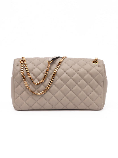 Versace Repeat Taupe Quilted Leather Shoulder Bag