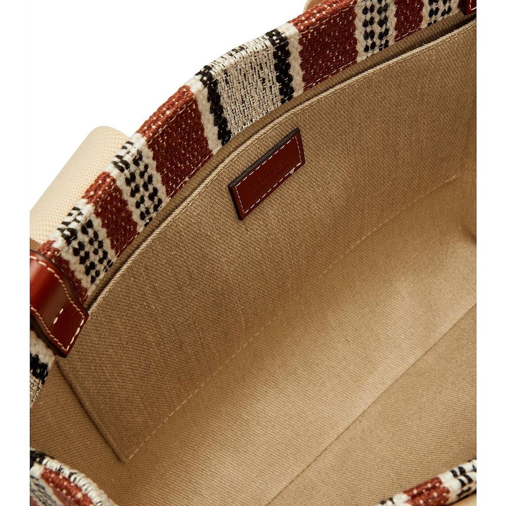 Chloé Woody Medium Brown Linen Tote Bag