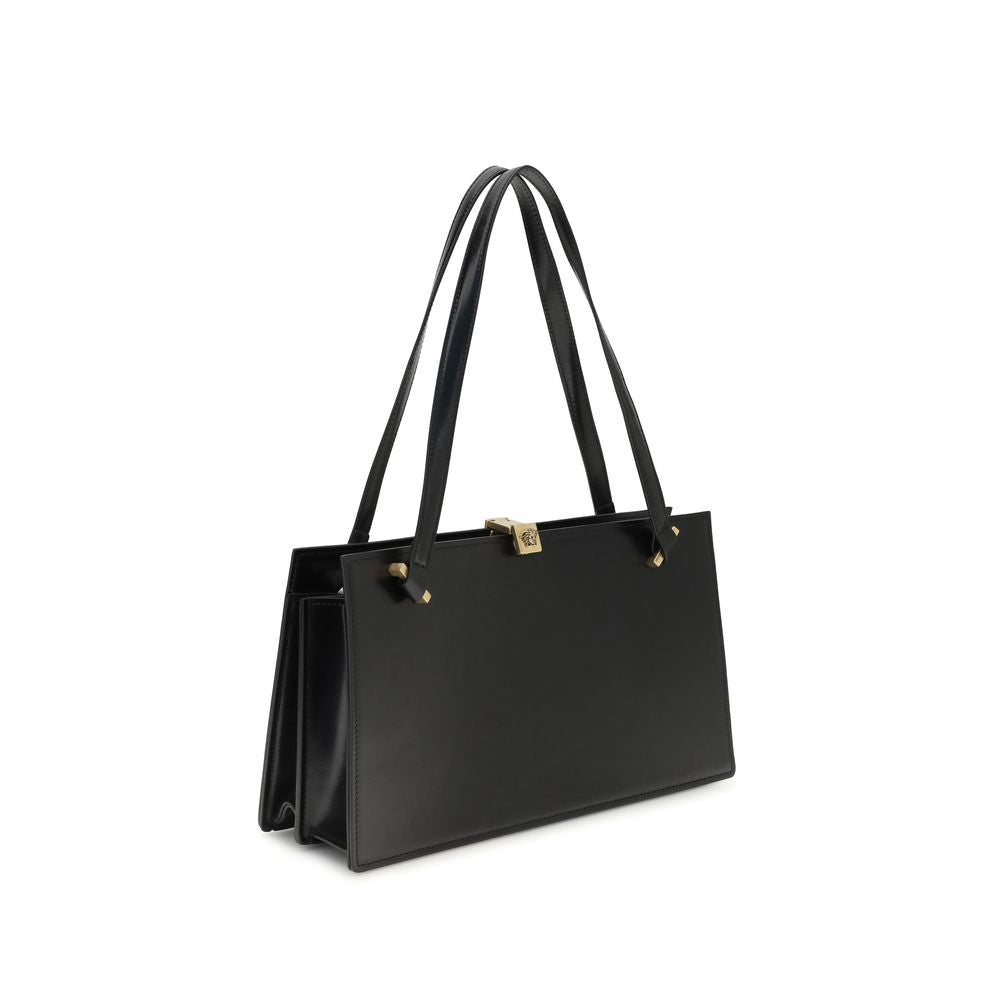 Versace Severine Black Calf Leather Shoulder Bag