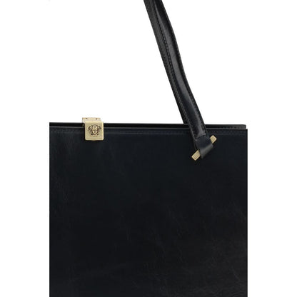 Versace Severine Black Calf Leather Shoulder Bag