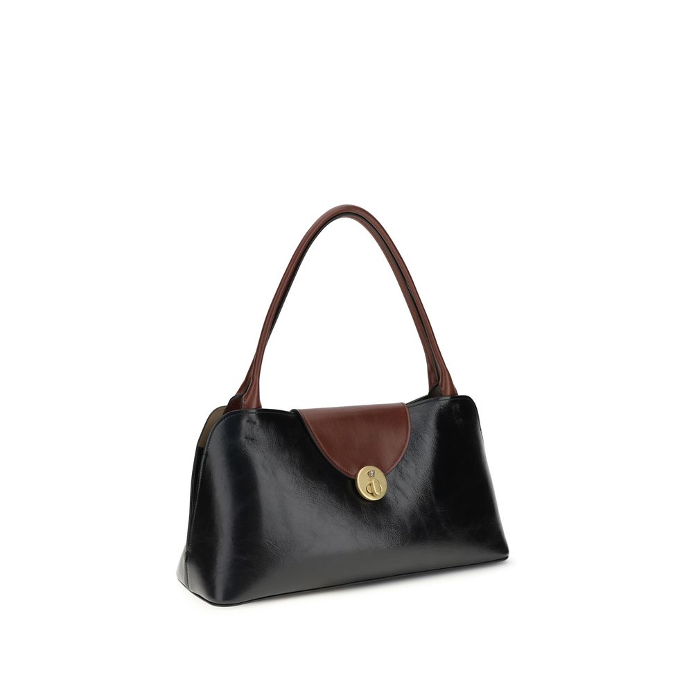 Versace Vivian Medium Black Calf Leather Shoulder Bag