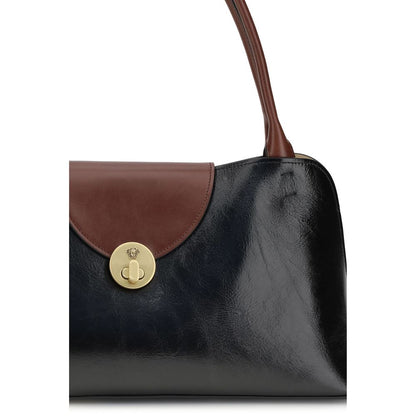 Versace Vivian Medium Black Calf Leather Shoulder Bag
