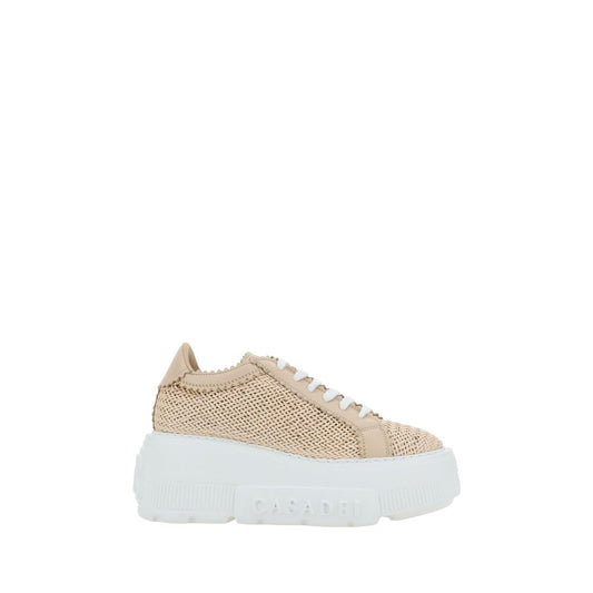 Casadei Nexus Beige Woven Platform Sneakers