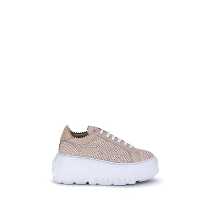 Casadei Nexus Beige Woven Platform Sneakers