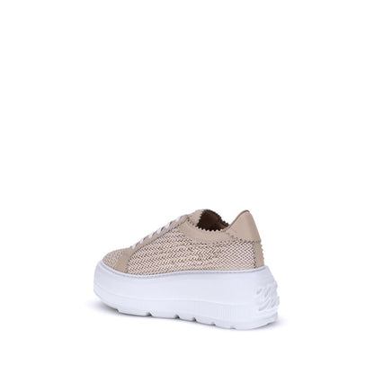 Casadei Nexus Beige Woven Platform Sneakers