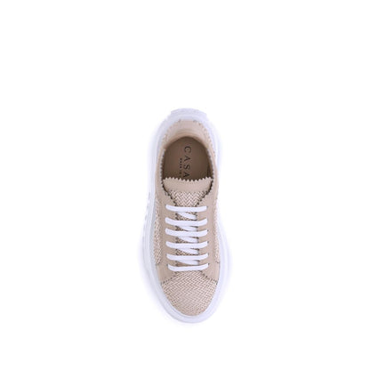 Casadei Nexus Beige Woven Platform Sneakers