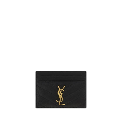 Saint Laurent Cassandre Matelassé Black Quilted Leather Card Holder